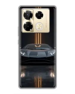 Чехол для Infinix Note 40 Pro с картинкой «Lamborghini золотые линии»