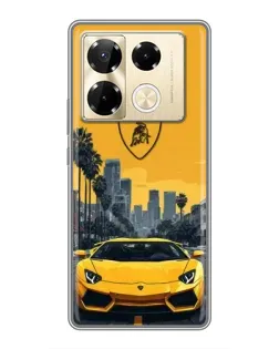 Чехол для Infinix Note 40 Pro с картинкой «Желтый Lamborghini город» Чехол для Infinix Note 40 Pro с картинкой «Желтый Lamborghini город»