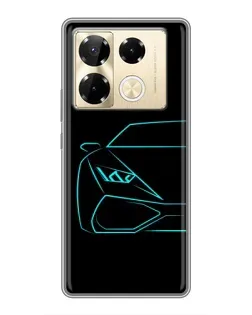 Чехол для Infinix Note 40 Pro с картинкой «Голубой силуэт Lamborghini» Чехол для Infinix Note 40 Pro с картинкой «Голубой силуэт Lamborghini»