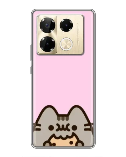 Чехол для Infinix Note 40 Pro с картинкой «Pusheen и печенье»