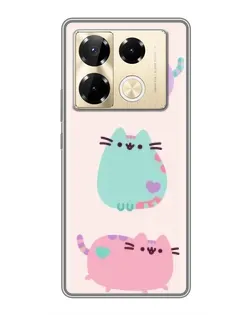 Чехол для Infinix Note 40 Pro с картинкой «Pusheen трио»