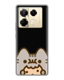 Чехол для Infinix Note 40 Pro с картинкой «Пушин на черном»