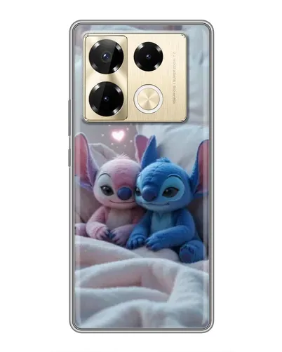 Чехол для Infinix Note 40 Pro с картинкой «Плюшевые Стич Ангел»