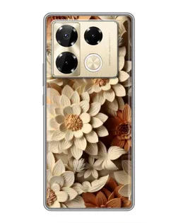 Чохол для Infinix Note 40 Pro з картинкою «Бежевий флористичний декор» Чохол для Infinix Note 40 Pro з картинкою «Бежевий флористичний декор»
