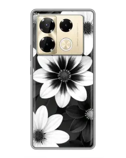 Чохол для Infinix Note 40 Pro з картинкою «Монохромні айстри» Чохол для Infinix Note 40 Pro з картинкою «Монохромні айстри»