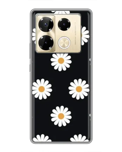 Чехол для Infinix Note 40 Pro с картинкой «Ромашки на черном» Чехол для Infinix Note 40 Pro с картинкой «Ромашки на черном»