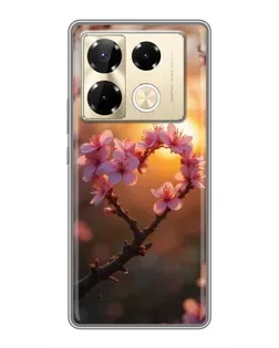 Чохол для Infinix Note 40 Pro з картинкою «Рожевий цвіт сердечко на тлі заходу» Чохол для Infinix Note 40 Pro з картинкою «Рожевий цвіт сердечко на тлі заходу»