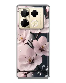 Чохол для Infinix Note 40 Pro з картинкою «Ніжня сакура та краплі» Чохол для Infinix Note 40 Pro з картинкою «Ніжня сакура та краплі»