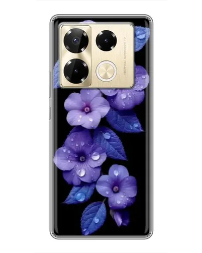 Чехол для Infinix Note 40 Pro с картинкой «Фиолетовые цветы с росою» Чехол для Infinix Note 40 Pro с картинкой «Фиолетовые цветы с росою»
