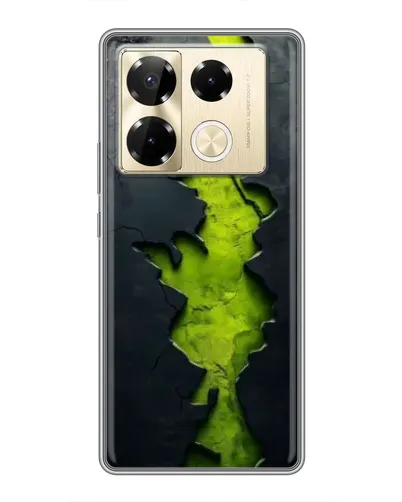 Чехол для Infinix Note 40 Pro с картинкой «Салатовый разлом скалы»