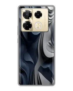 Чехол для Infinix Note 40 Pro с картинкой «Объемные синие складки»