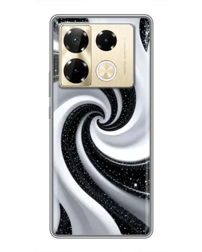 Чехол для Infinix Note 40 Pro с картинкой «Черно-белая спираль»