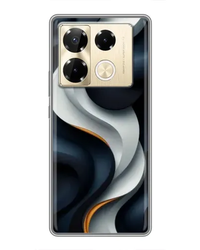 Чехол для Infinix Note 40 Pro с картинкой «Объемные черно-белые ленты»