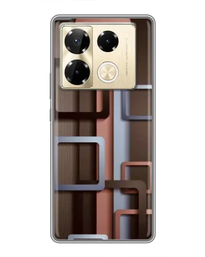 Чехол для Infinix Note 40 Pro с картинкой «Коричневые объемные квадраты»