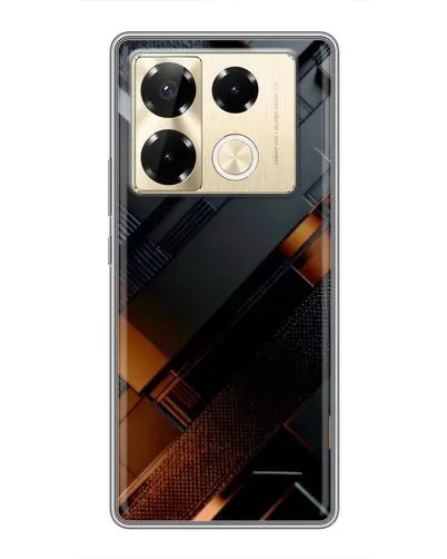 Чехол для Infinix Note 40 Pro с картинкой «Черные геометрические блоки»