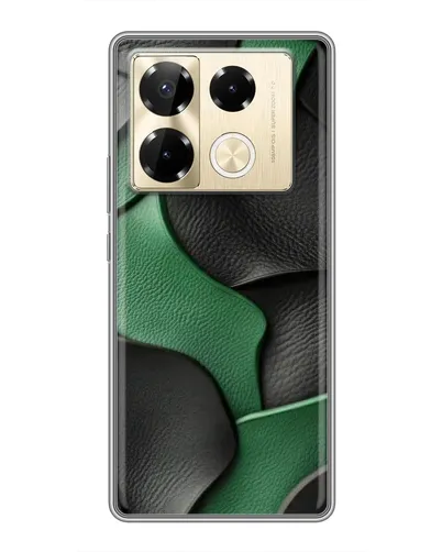 Чехол для Infinix Note 40 Pro с картинкой «Зеленые кожаные волны»