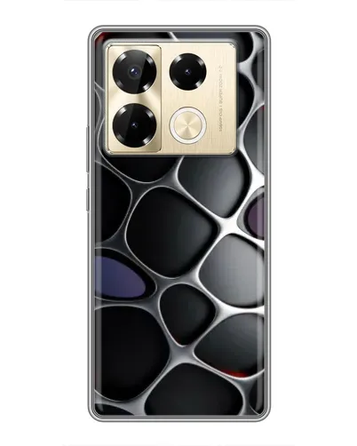 Чехол для Infinix Note 40 Pro с картинкой «Объемная темная решетка»