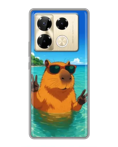 Чехол для Infinix Note 40 Pro с картинкой «Морская капибара»