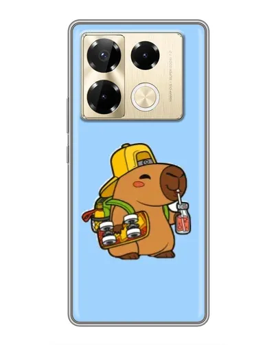 Чехол для Infinix Note 40 Pro с картинкой «Капибара на скейте»