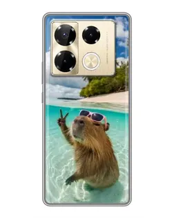 Чехол для Infinix Note 40 Pro с картинкой «Капибара на море» Чехол для Infinix Note 40 Pro с картинкой «Капибара на море»