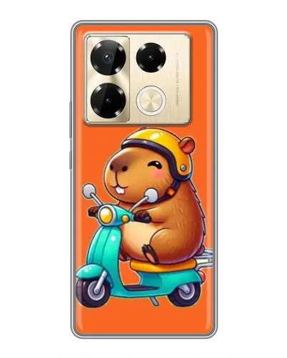 Чехол для Infinix Note 40 Pro с картинкой «Капибара на скутере»