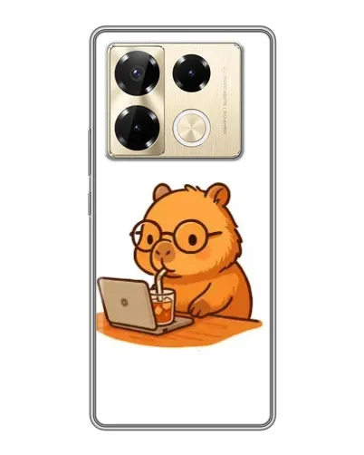 Чехол для Infinix Note 40 Pro с картинкой «Капибара с ноутбуком»