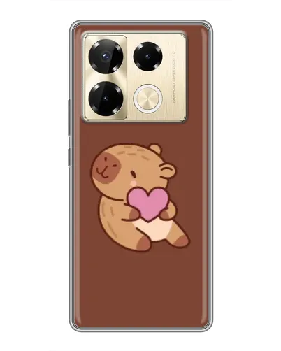 Чехол для Infinix Note 40 Pro с картинкой «Капибара с сердцем»