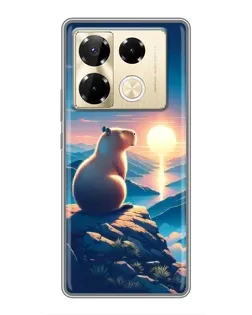 Чехол для Infinix Note 40 Pro с картинкой «Закат солнца с капибарой» Чехол для Infinix Note 40 Pro с картинкой «Закат солнца с капибарой»