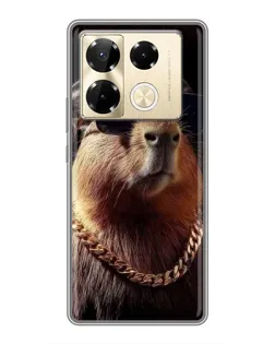 Чехол для Infinix Note 40 Pro с картинкой «Капибара золотая цепь» Чехол для Infinix Note 40 Pro с картинкой «Капибара золотая цепь»