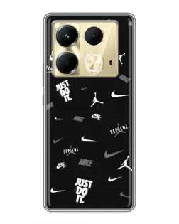 Чохол для Infinix Note 40 з картинкою «Nike Black Pattern» Чохол для Infinix Note 40 з картинкою «Nike Black Pattern»