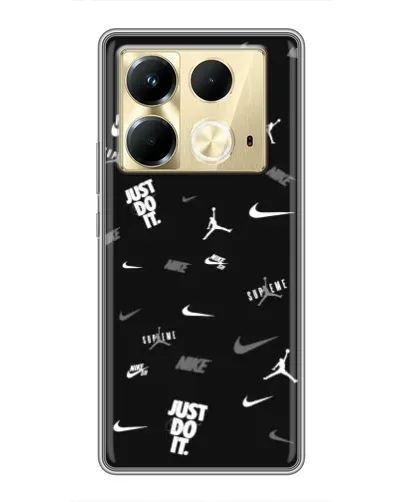 Чохол для Infinix Note 40 з картинкою «Nike Black Pattern» Чохол для Infinix Note 40 з картинкою «Nike Black Pattern»