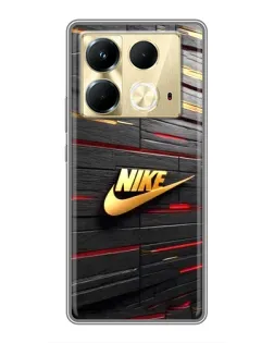 Чохол для Infinix Note 40 з картинкою «Золотий Nike на металі» Чохол для Infinix Note 40 з картинкою «Золотий Nike на металі»