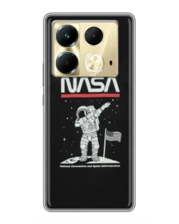 Чохол для Infinix Note 40 з картинкою «NASA — крокуємо по Місяцю» Чохол для Infinix Note 40 з картинкою «NASA — крокуємо по Місяцю»