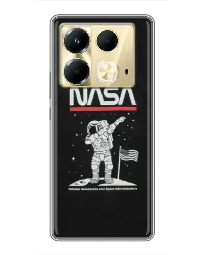 Чохол для Infinix Note 40 з картинкою «NASA — крокуємо по Місяцю» Чохол для Infinix Note 40 з картинкою «NASA — крокуємо по Місяцю»