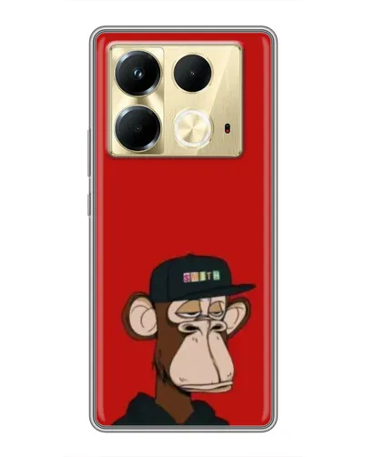 Чехол для Infinix Note 40 с картинкой «Bored Ape — красный фон» Чехол для Infinix Note 40 с картинкой «Bored Ape — красный фон»