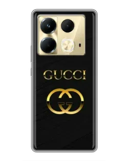 Чохол для Infinix Note 40 з картинкою «Золотий логотип Gucci»