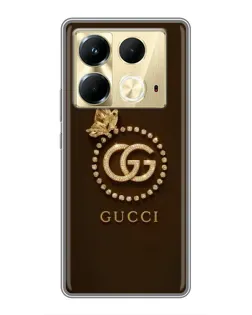 Чохол для Infinix Note 40 з картинкою «Gucci — золотий метелик»