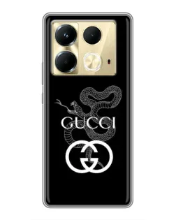Чохол для Infinix Note 40 з картинкою «Gucci — срібна змія»