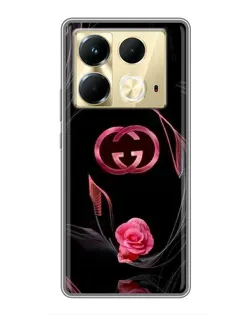 Чохол для Infinix Note 40 з картинкою «Gucci — неонова троянда»