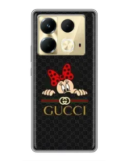 Чохол для Infinix Note 40 з картинкою «Мінні Маус Gucci — чорний»