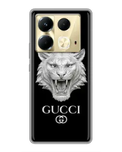 Чохол для Infinix Note 40 з картинкою «Gucci — срібний лев»
