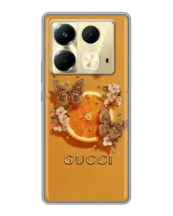 Чохол для Infinix Note 40 з картинкою «Gucci — золоті метелики»