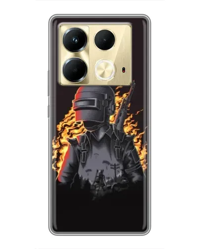 Чохол для Infinix Note 40 з картинкою «PUBG — вогняний силует» Чохол для Infinix Note 40 з картинкою «PUBG — вогняний силует»