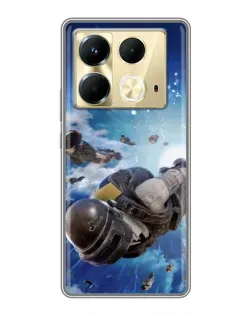 Чохол для Infinix Note 40 з картинкою «Десант PUBG — стрибок»