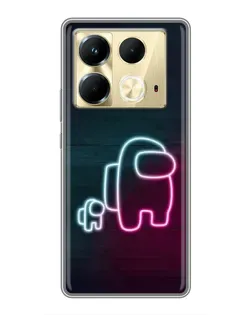 Чохол для Infinix Note 40 з картинкою «Among Us неон-арт»