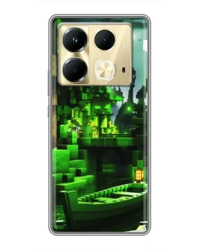 Чохол для Infinix Note 40 з картинкою «Minecraft лісовий пейзаж»