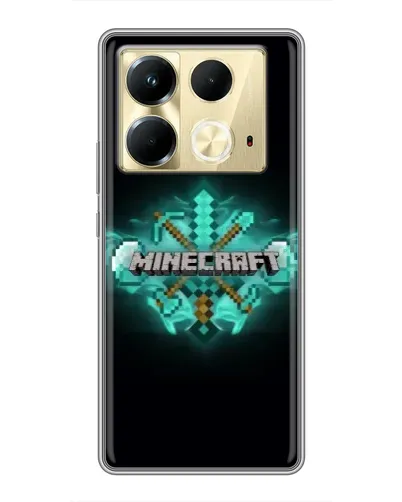 Чохол для Infinix Note 40 з картинкою «Minecraft Diamond лого»