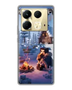 Чохол для Infinix Note 40 з картинкою «Зимовий Minecraft» Чохол для Infinix Note 40 з картинкою «Зимовий Minecraft»