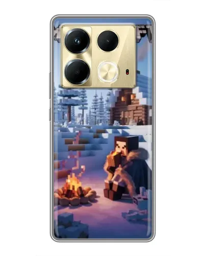 Чохол для Infinix Note 40 з картинкою «Зимовий Minecraft»