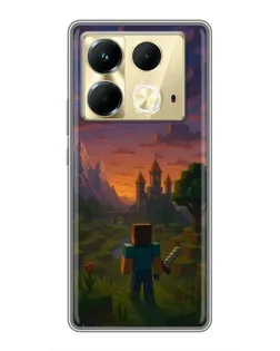 Чохол для Infinix Note 40 з картинкою «Стів біля вежі» Чохол для Infinix Note 40 з картинкою «Стів біля вежі»